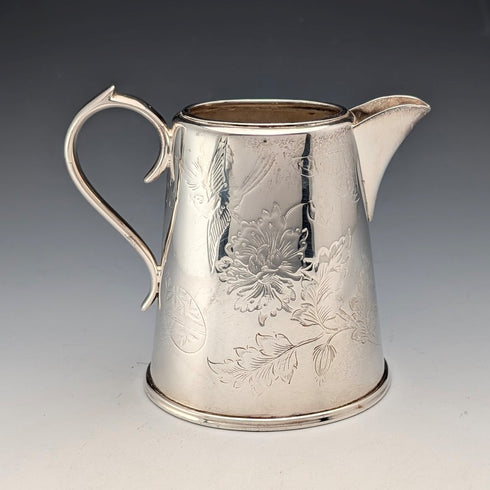 Antique British silver plate tea set, 3 piece set, GRAINGER & CAMPBELL